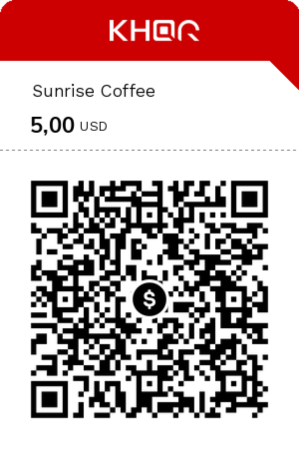 Bakong KHQR · $5.00 · valid 10 min